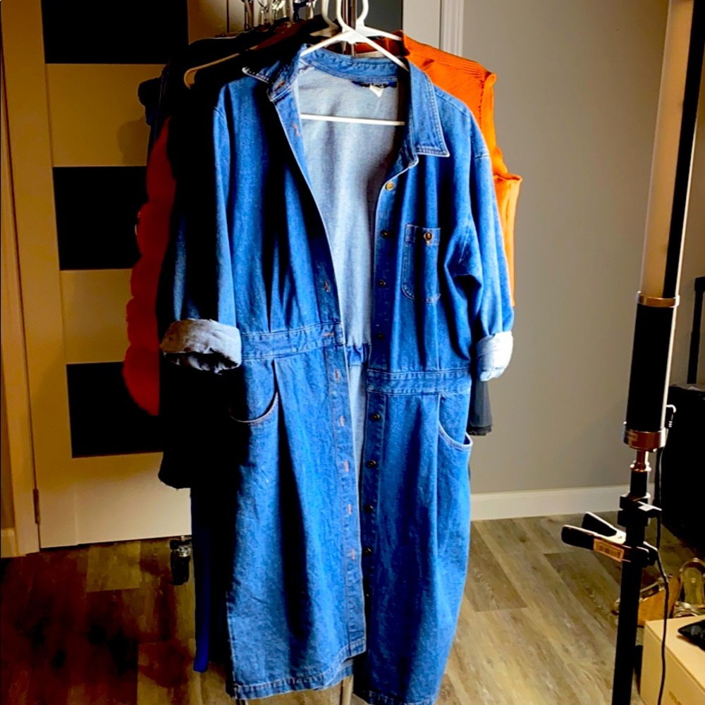 Denim long light jacket